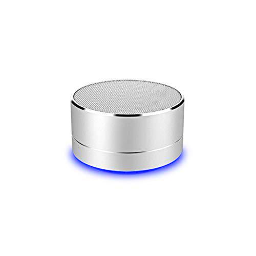 Altavoz Metal Bluetooth para ZTE Blade V10 Smartphone Puerto USB Tarjeta TF Auxiliar Altavoz Altavoz Micro Mini (Argent)