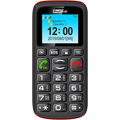 MaxCom MM428 1.8&quot; 78g Negro, Rojo Teléfono para Personas Mayores