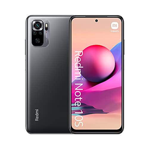 Xiaomi Redmi Note 10S Smartphone RAM 6GB ROM 64GB 6.43'' AMOLED DotDisplay 64MP Cámara Carga rápida de 33 W MediaTek Helio G95 3.5mm Headphone Jack 5000mAh (typ) Batería Gris [Versión ES/PT]