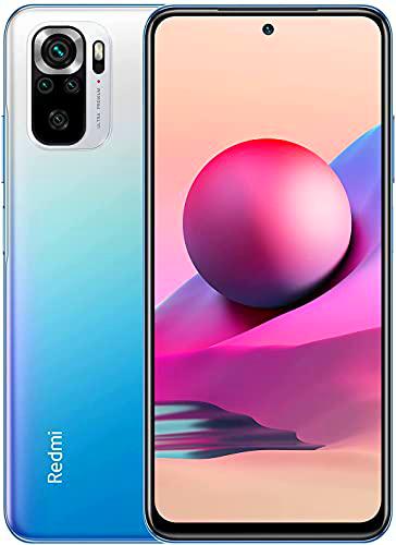 Xiaomi Redmi Note 10S Smartphone RAM 6GB ROM 64GB 6.43'' AMOLED DotDisplay 64MP Cámara Carga rápida de 33 W MediaTek Helio G95 3.5mm Headphone Jack 5000mAh (typ) Batería Azul [Versión ES/PT]