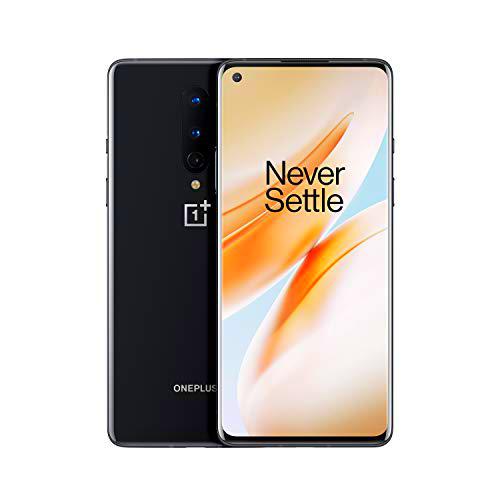 Teléfono OnePlus 8 Onyx Black| 6.55” Pantalla Fluid AMOLED a 90Hz | 8GB de RAM + 128GB de Almacenamiento | Triple Cámara | Warp Charge 30 | Dual Sim | 5G | 2 Años de Garantía