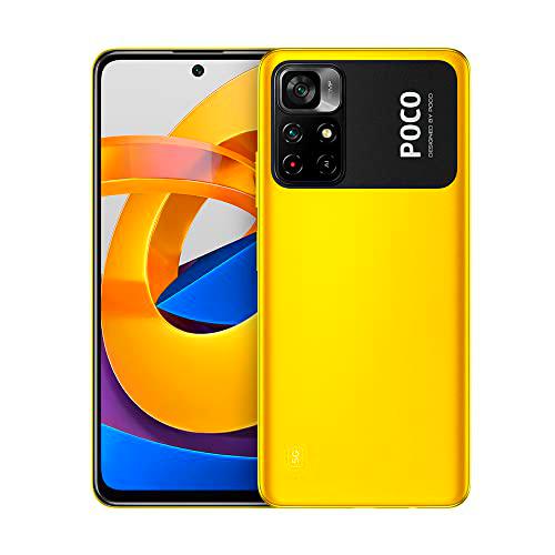 Xiaomi Poco M4 Pro 5G Smartphone,6GB 128GB Teléfono,6.6&quot; FHD+ Dot Monitor,Procesador MediaTek Dimensity 810,Dual Oradores,AI Face Unlock,Versión Global(Amarillo)