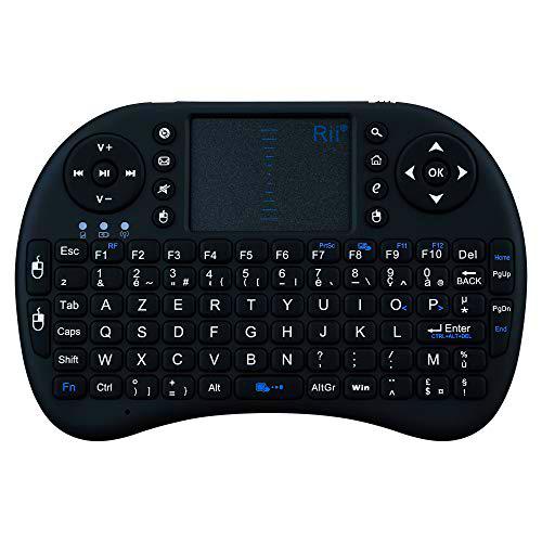 Mini Teclado Bluetooth para Motorola One Vision Smartphone inalámbrico AZERTY Recargable (Negro)