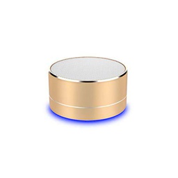 Altavoz de Metal Bluetooth para HTC U12 + Smartphone Puerto USB Tarjeta TF Auxiliar Altavoz Micro Mini (Oro)