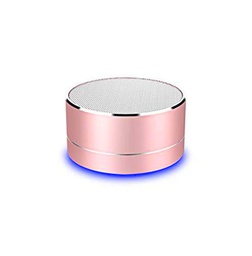 Altavoz de Metal Bluetooth para Samsung Galaxy Note 10 Smartphone Puerto USB Tarjeta TF Auxiliar Altavoz Micro Mini (Rosa)